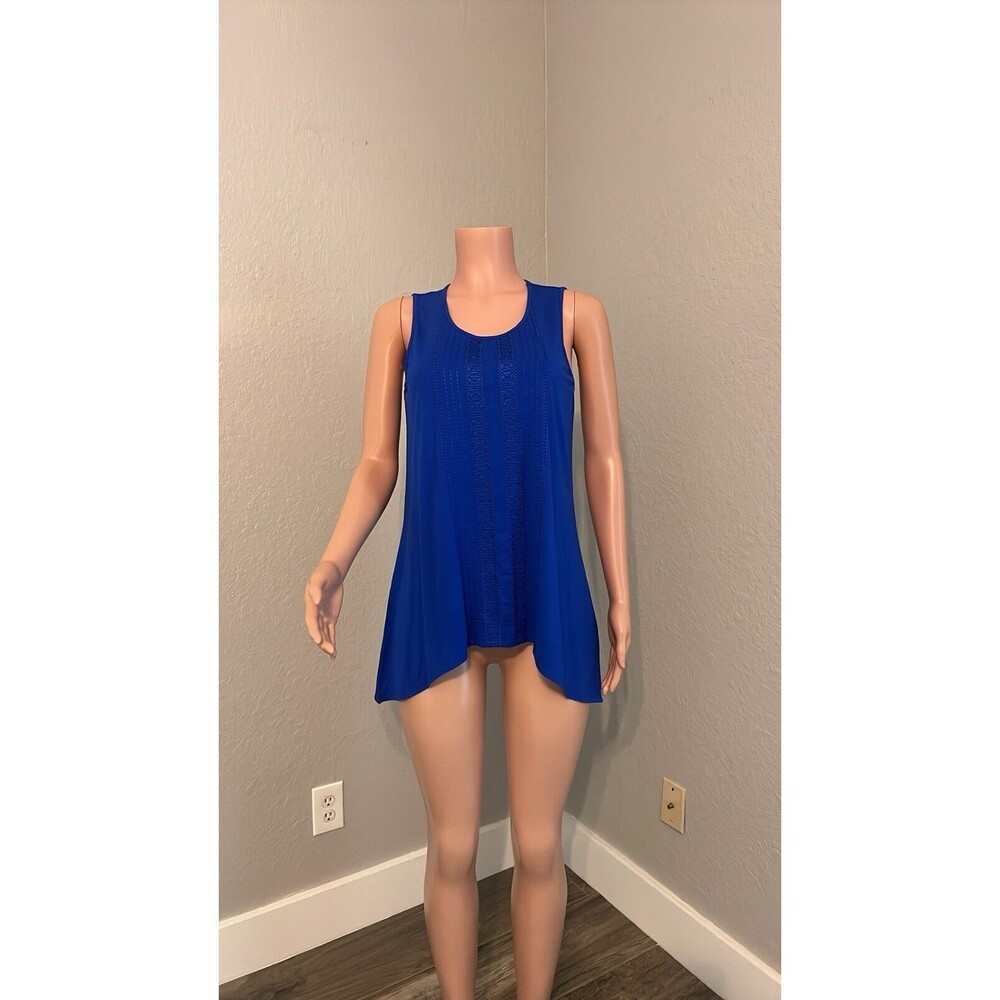 Adrianna Papell Blouse Womens Medium blue Cobalt Sleeveless Blouse NWT #131